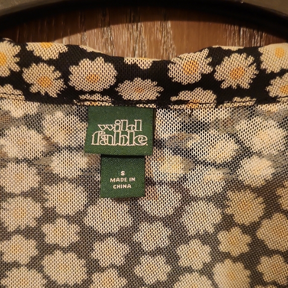 Wild Fable Black and Cream Ruched Midi Dress - Picture 2 of 6